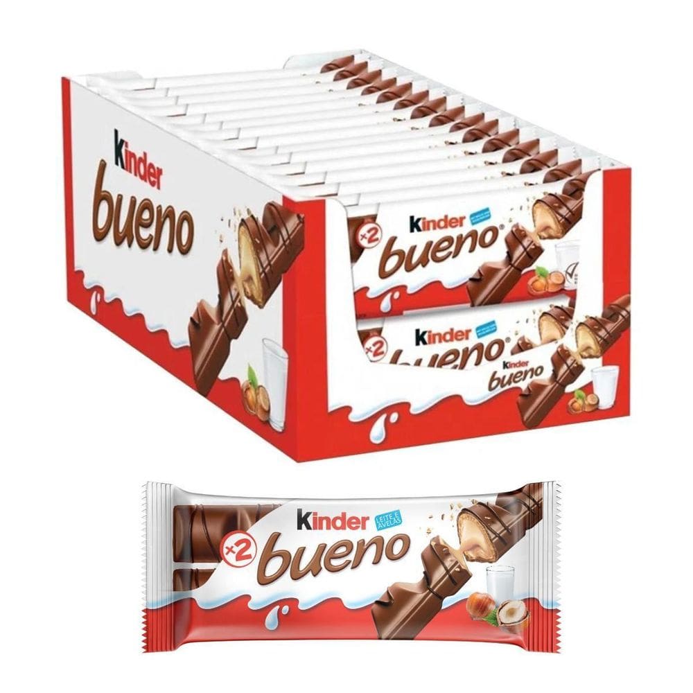 Chocolate, Caixa Com 30 Pacotes De 43G Kinder Bueno