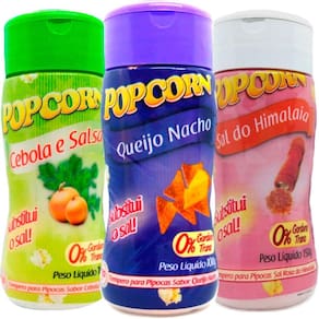 Combo 3 Temperos Pipoca Popcorn Sabores Cebola E Salsa,