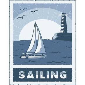 Kit 3 Placas Sailing Navio 36X46