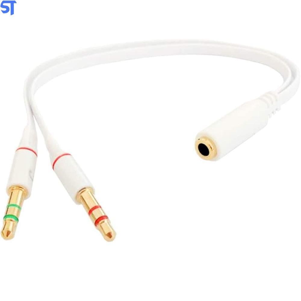 Cabo P2/P3 Para Fone E Microfone - Branco