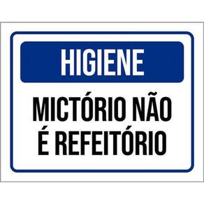Kit 3 Placas Higiene Mictório Não É Refeitório Azul 36X46