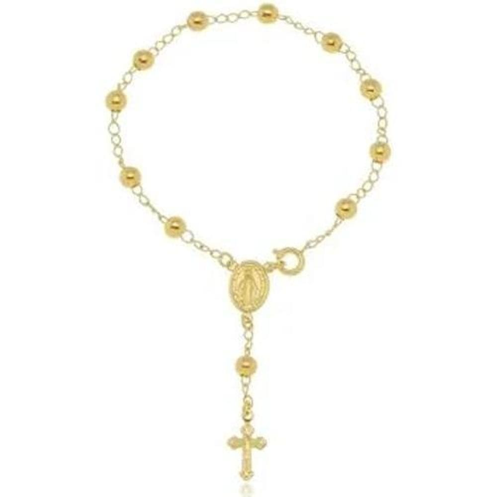 Pulseira Terço Banhada A Ouro 18K