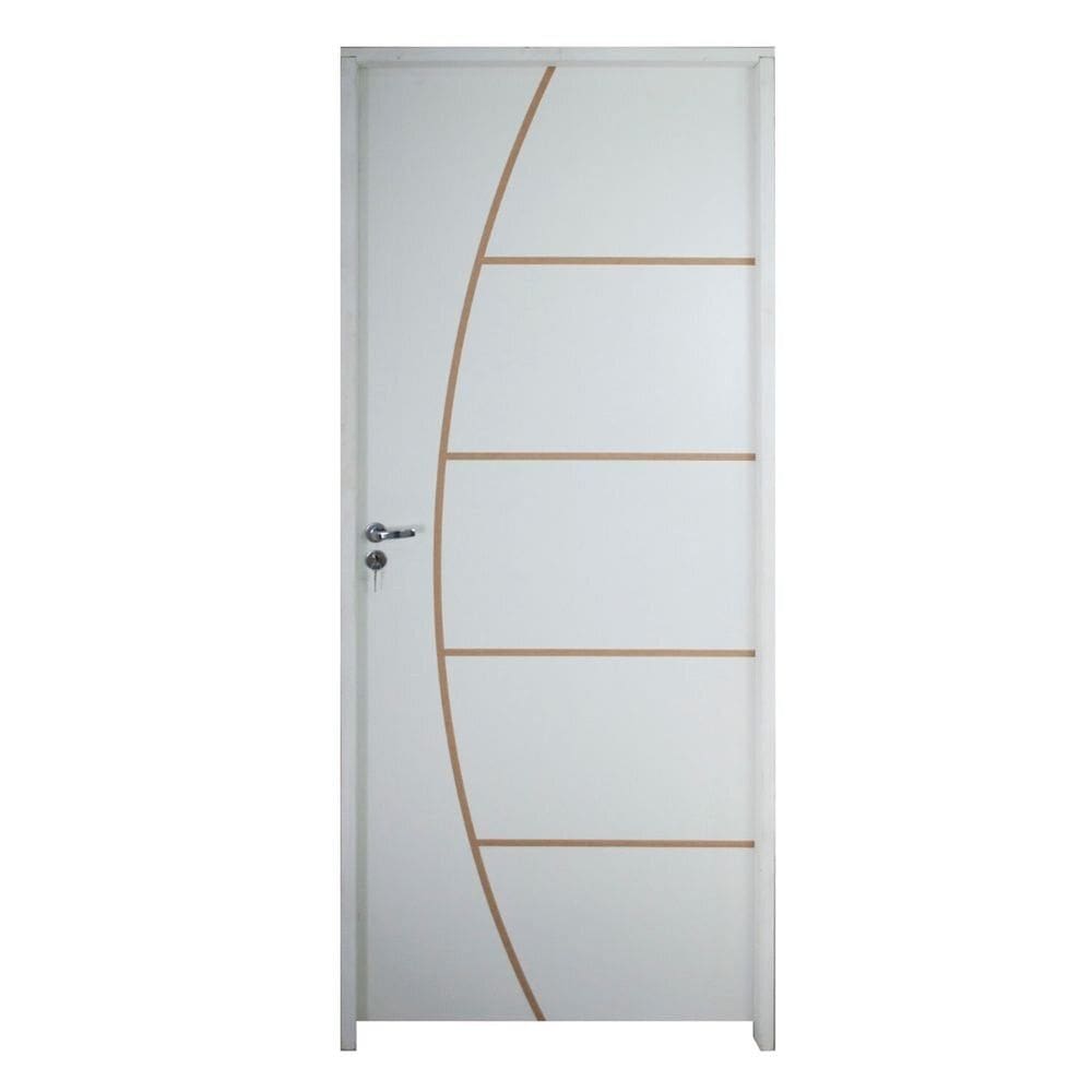 Porta Belissima 6 Prime Batente 09 Cm Fechadura Stilo Externa 82 X 2,10 Lado Direito Branco