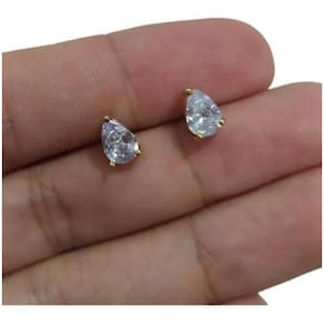 Brinco Folheado a Ouro com Zircônia 7mm - Semi Jóia