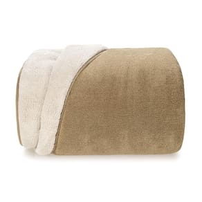 Cobertor De Microfibra Sherpa Dupla Face Queen Apolo Bege