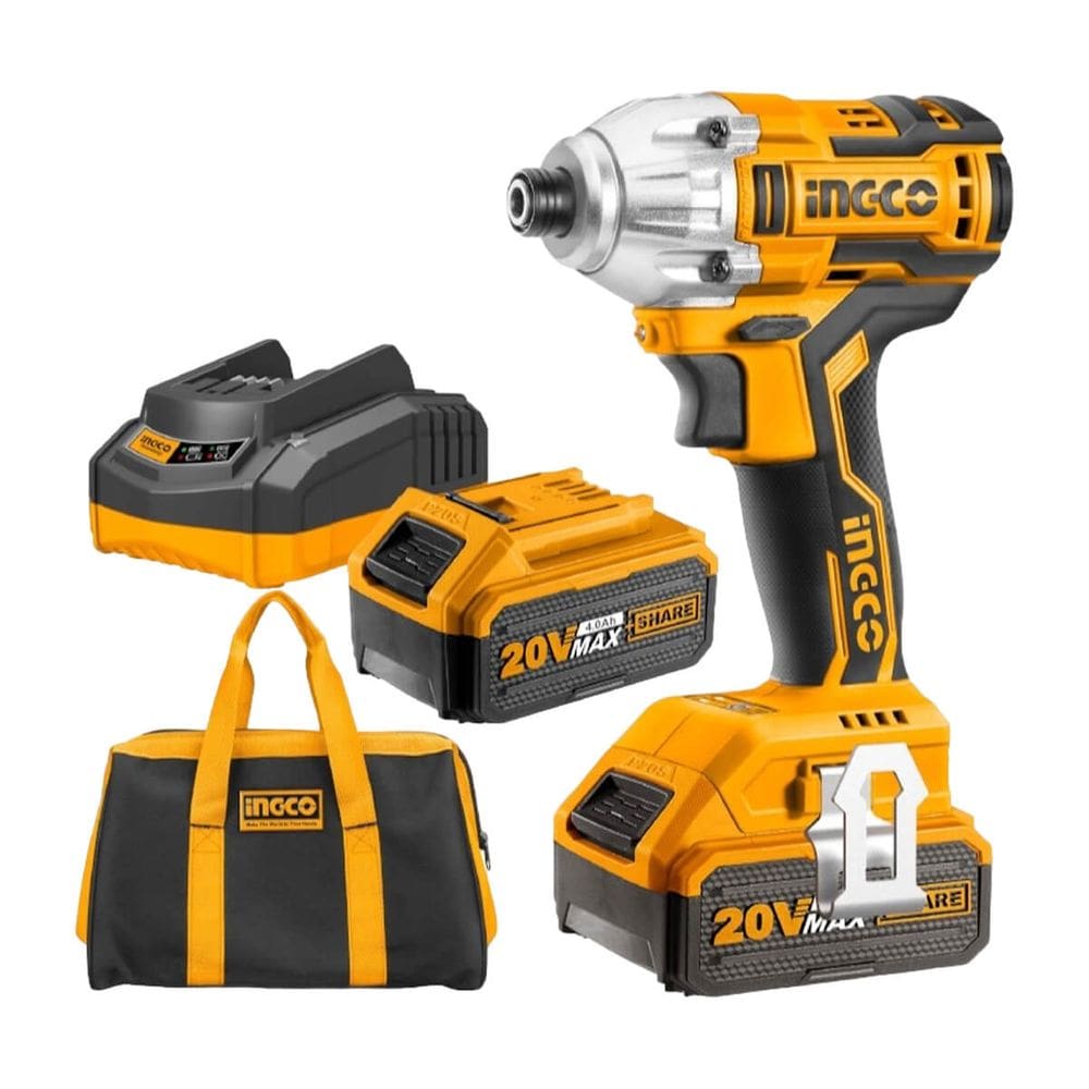 Parafusadeira Impacto Sextavado 1/4`` Ion-Litio 20V Ingco