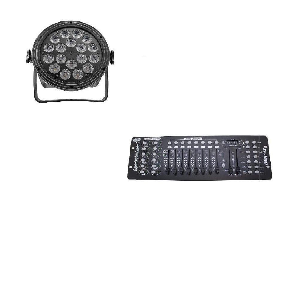 Kit 8 Par Led Slim Rgbwa + Uv 18X18W Onelight + Mesa Dmx 512