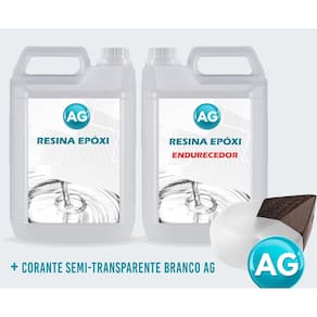 Resinas Epóxi 1Kg + Corante Semi-Transparente Branco Ag Alta