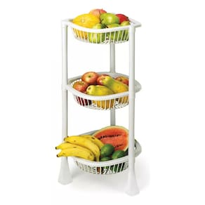Fruteira Redonda 3 Andares 73cm Plástica Leve Prática