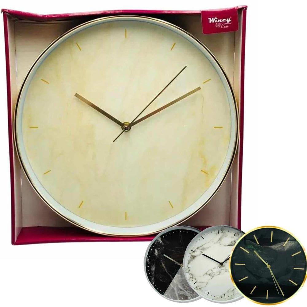 Relógio de Parede Wincy Decorativo Sala Cozinha Escritório Casa Silencioso Redondo Prata Dourado Rose Gold PDA02069