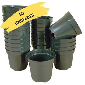 50X Vasos Plantio P9 (250ml) Verde Musgo INJEPLASTEC