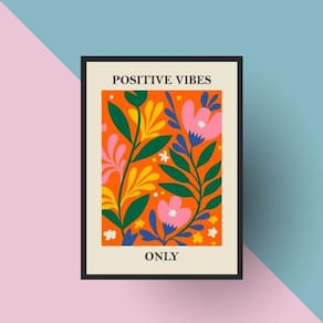 Quadro Matisse Positive Vibes 45X34Cm - Com Vidro