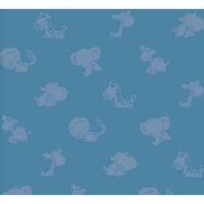 Papel de Parede Safari Friends Infantil Azul SF6226
