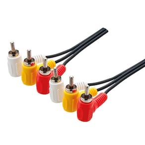 Cabo Audio E Video 3Rca + 3Rca Niquel 90+90 Graus 1,5 Metro