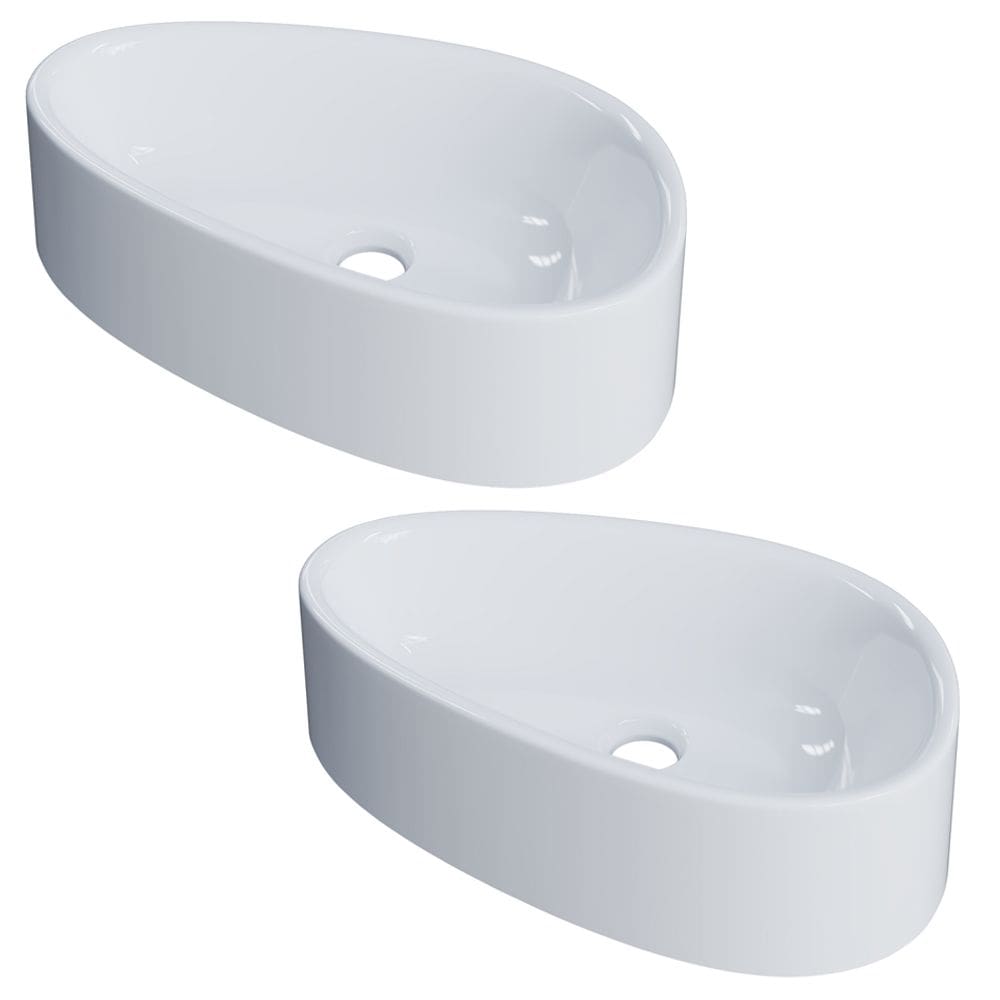 Kit 02 Cubas de Apoio Gota Para Banheiro Lavabo C01 BG43W Branco - Lyam