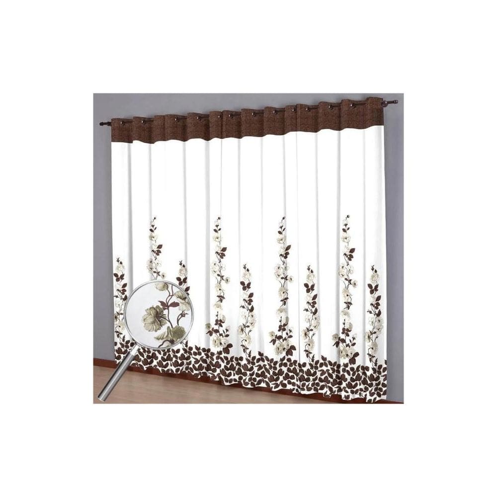 Cortina para Varão Donna 220x240 cm Luxo Valência Marrom e Bege