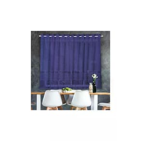 Cortina para Cozinha Interlar 220x130 cm Renda Color Azul