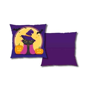 Capa p/ Almofada Veludo Digital 43x43 Halloween Des 018 Niazitex