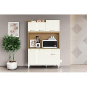 Armário Cozinha Compacta Berlim 6 Portas 1 Gaveta Atacama Off White - Aramóveis