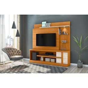 Estante Alan para TV de até 55 polegadas - Cinamomo / Off White - Madetec