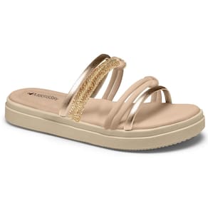 Tamanco Flatform Mississipi MB511 Feminino - Nude/Dourado