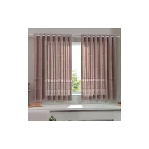 Cortina para Cozinha Donna 280x130 cm Renda Color com Forro Rose
