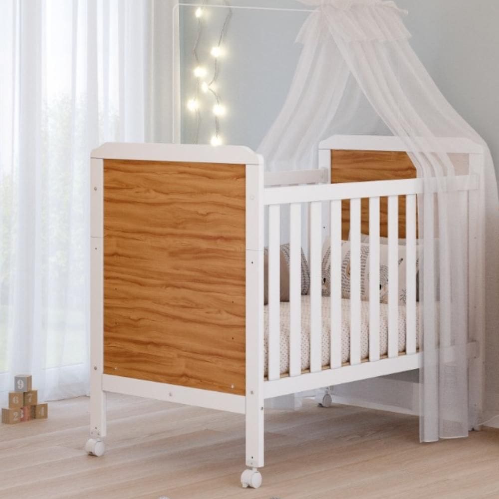 Berço Mini Cama Cloe Padrão Americano 2 em 1 100% MDF Móveis Peroba