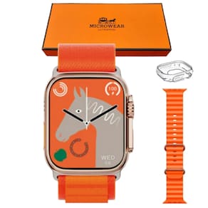 Smartwatch W69 Ultra 9 Mini Bússola 2 Pulseiras e Case