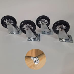 Rodízio de Silicone Fumê Giratório S/ Trava 75mm Hardt 4 Unidades