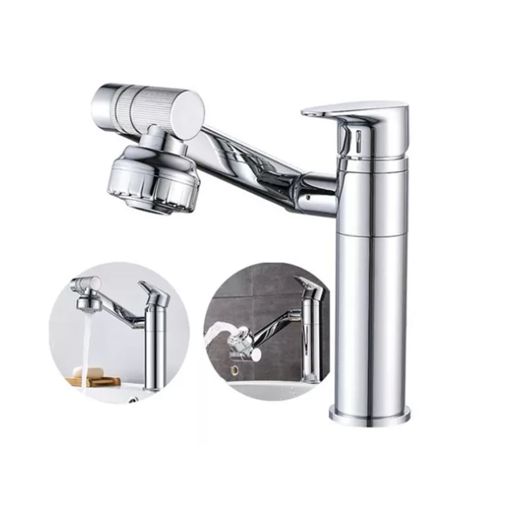 Torneira Banheiro Rotativa 360 Monocomando Lavabo Luxo Prata Brinovar