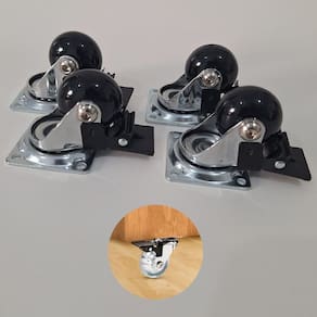 Rodízio de Silicone Fumê Giratório C/ Trava 35mm Hardt 4 Unidades