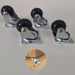 Rodízio de Silicone Fumê Giratório S/ Trava 35mm Hardt 4 Unidades