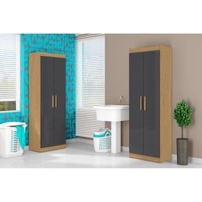 Armário Multiuso Com 2 Portas Montreal Atacama Grafite - Aramóveis