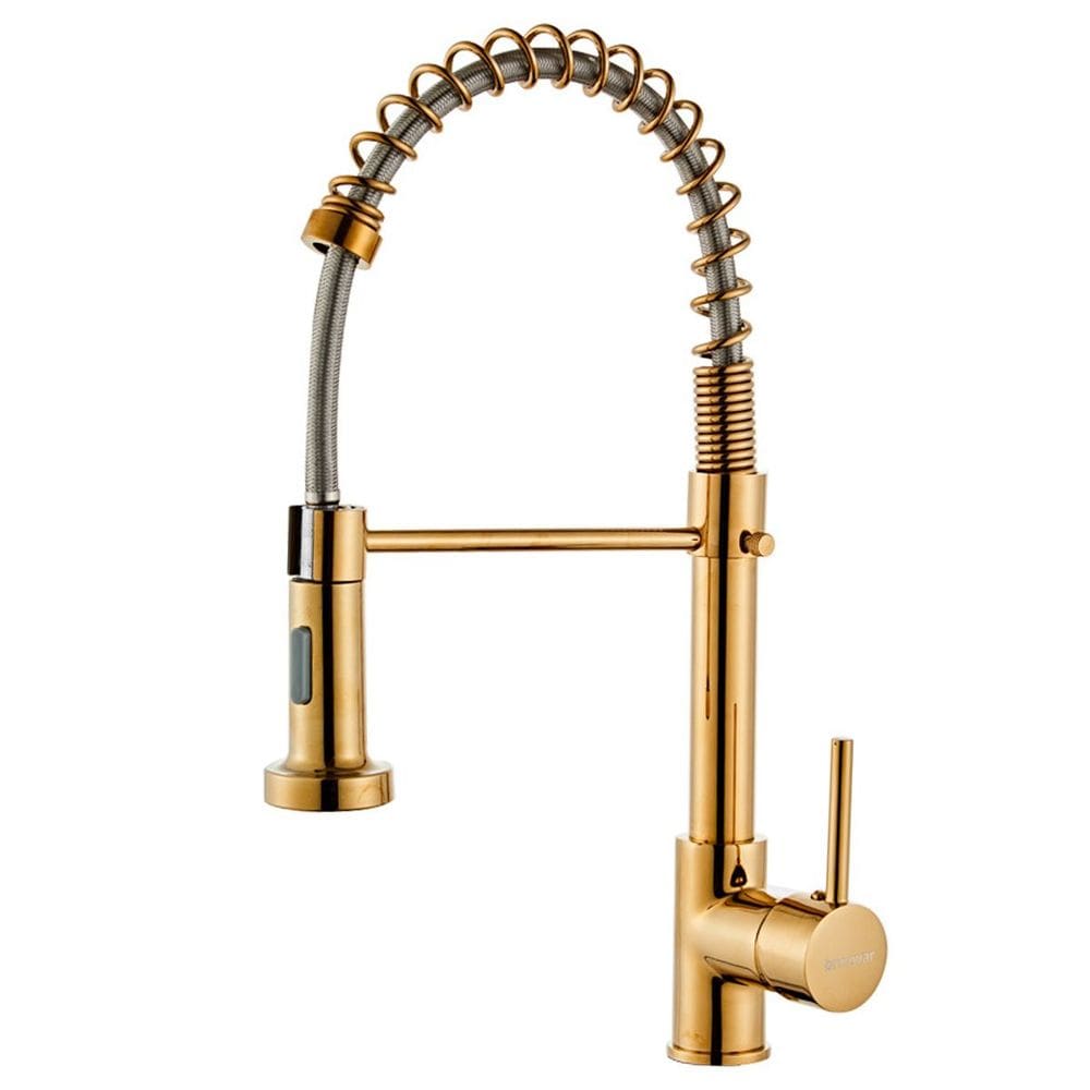 Torneira Monocomando Gourmet Extensível De Cozinha Dourada Brinovar