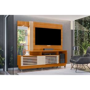 Rack Frizz Plus para TV de até 60 polegadas (COM RODÍZIOS) - Cinamomo / Off White - Madetec