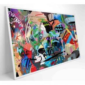 Quadro Pintura De Rua Multicolorida Aleatória Medidas 60x40 Cm Impressão Vidro Acrílico