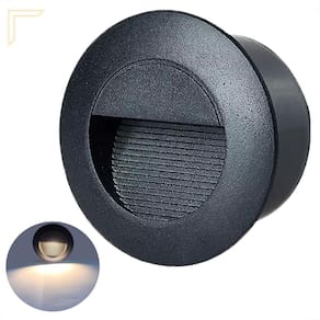 Balizador Redondo De Embutir Parede Preto Led Escada Lup74