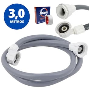 Mangueira Entrada Água Máquina Lavar Universal 3M Metros