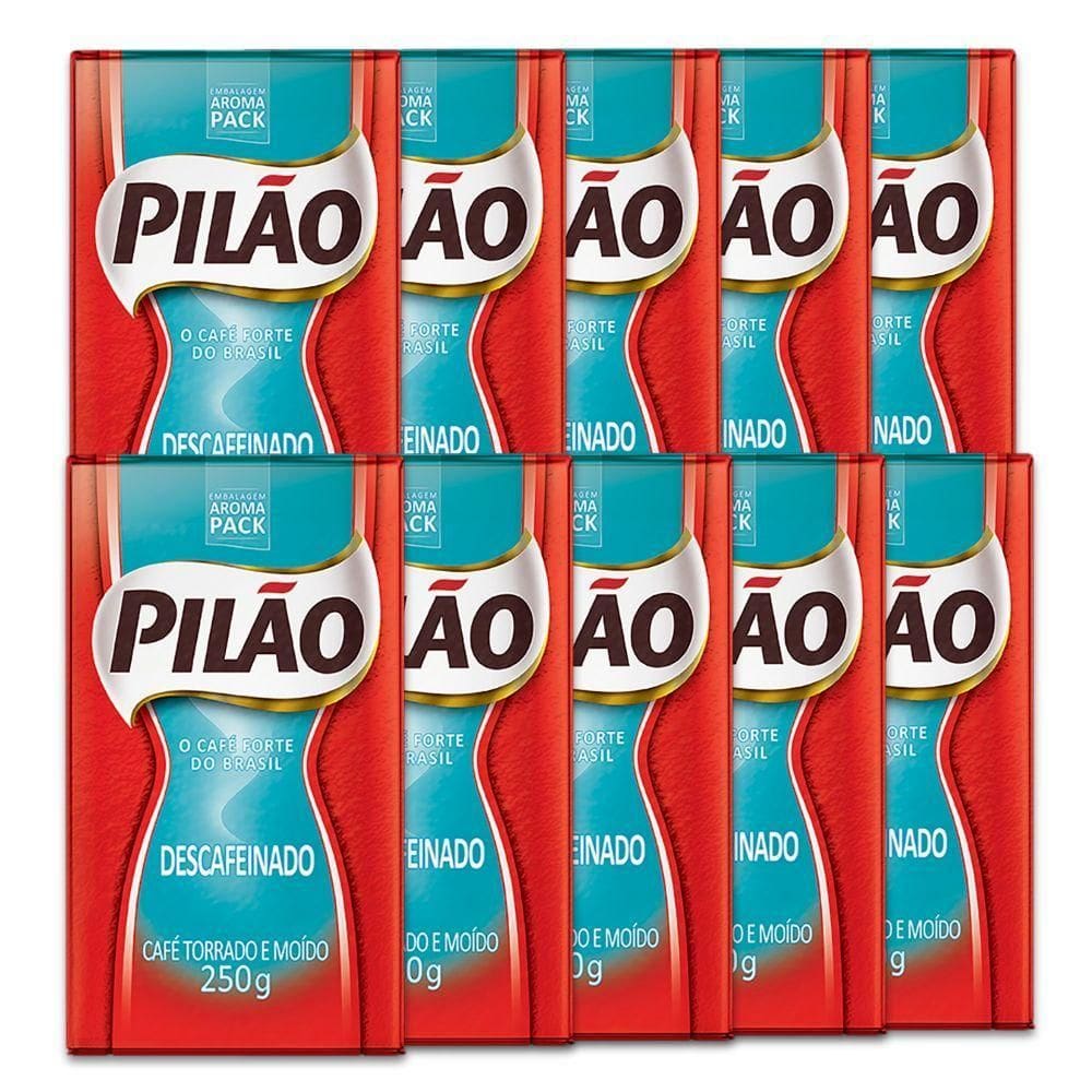 Café Pilão Torrado E Moído Descafeinado 10 Pacotes De 250G