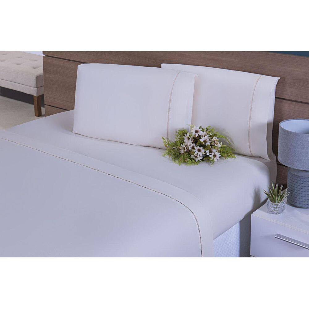 Lençol King 3 Peças C/Elástico Percal 100% Algodão 200 Fios