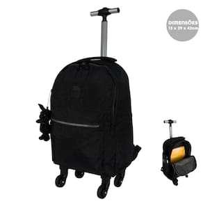 Mochila Rodinha 360 Crinkle Juvenil Preta 29x42x13cm