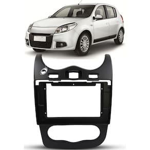Moldura Painel 2 Din 10 Polegadas Sandero 2012 À 2014 Preto