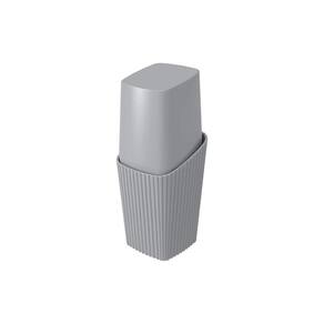 Porta Escovas de Dentes com Tampa New Square Cinza Coza