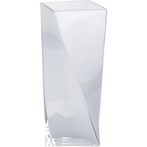 Vaso Decorativo Enfeite Casa Vidro 28x11x11cm Branco
