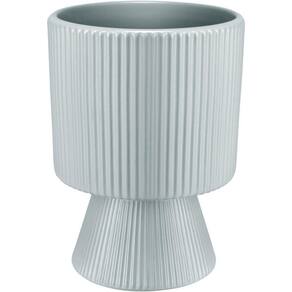 Cachepô Vaso Decorativo Planta Redondo Home&co Cerâmica 16x12x12cm Azul Claro