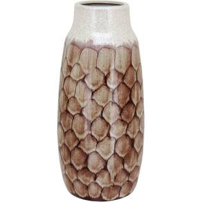 Vaso Decorativo Enfeite Casa Cerâmica 35x16x16cm Marrom