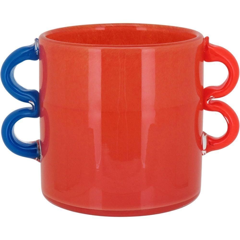 Vaso Decorativo Enfeite Casa Vidro 15x21x21cm Laranja