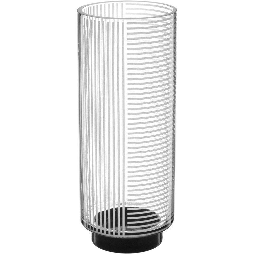 Vaso Decorativo Enfeite Casa Listras Home&co Vidro 25x10x10cm Transparente