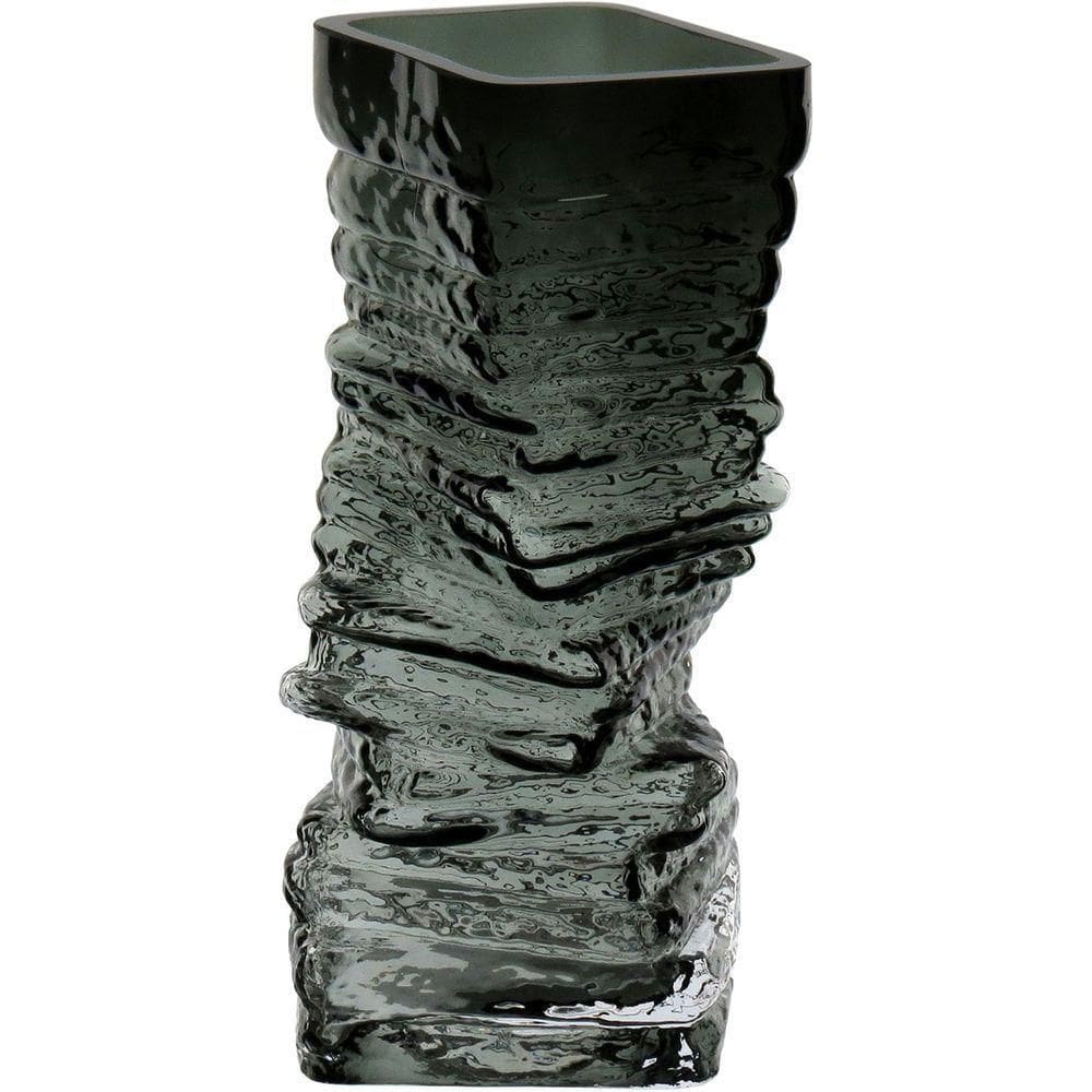 Vaso Decorativo Enfeite Casa Pedra Home&co Vidro 24x10x10cm Fume