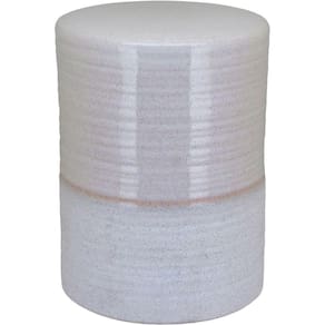 Banqueta Cerâmica 44x32x32cm Marfim Banco Decorativo Jardim Garden